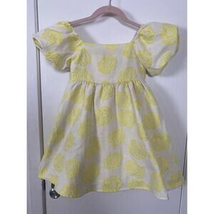 Little Angels By Us Angel Toddler Yellow Puff Sleeve Mini Dress Size 5